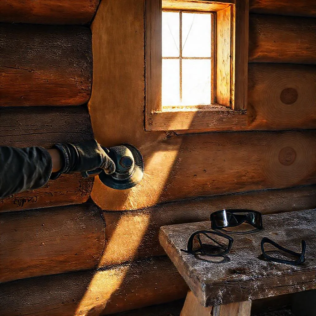 Фото по теме: Правила шлифовки стен из оцилиндрованного бревна.